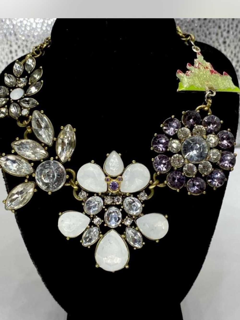Iced ^^^ Floral Crystal Statement Necklace  *** Custom ^^^